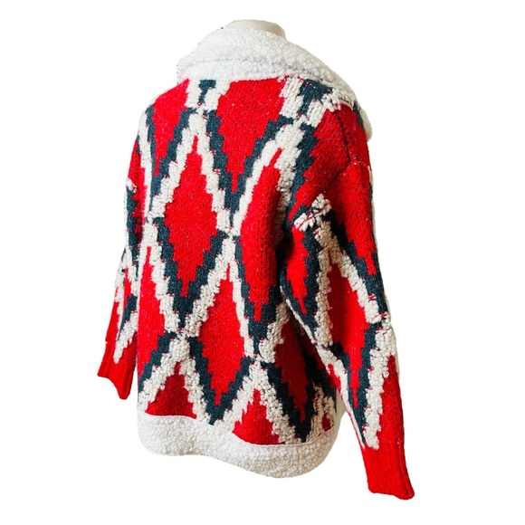 ON BLUE NEW QUILTED BOHO WESTERN CARDIGAN SWEATER. - Picture 9 of 9